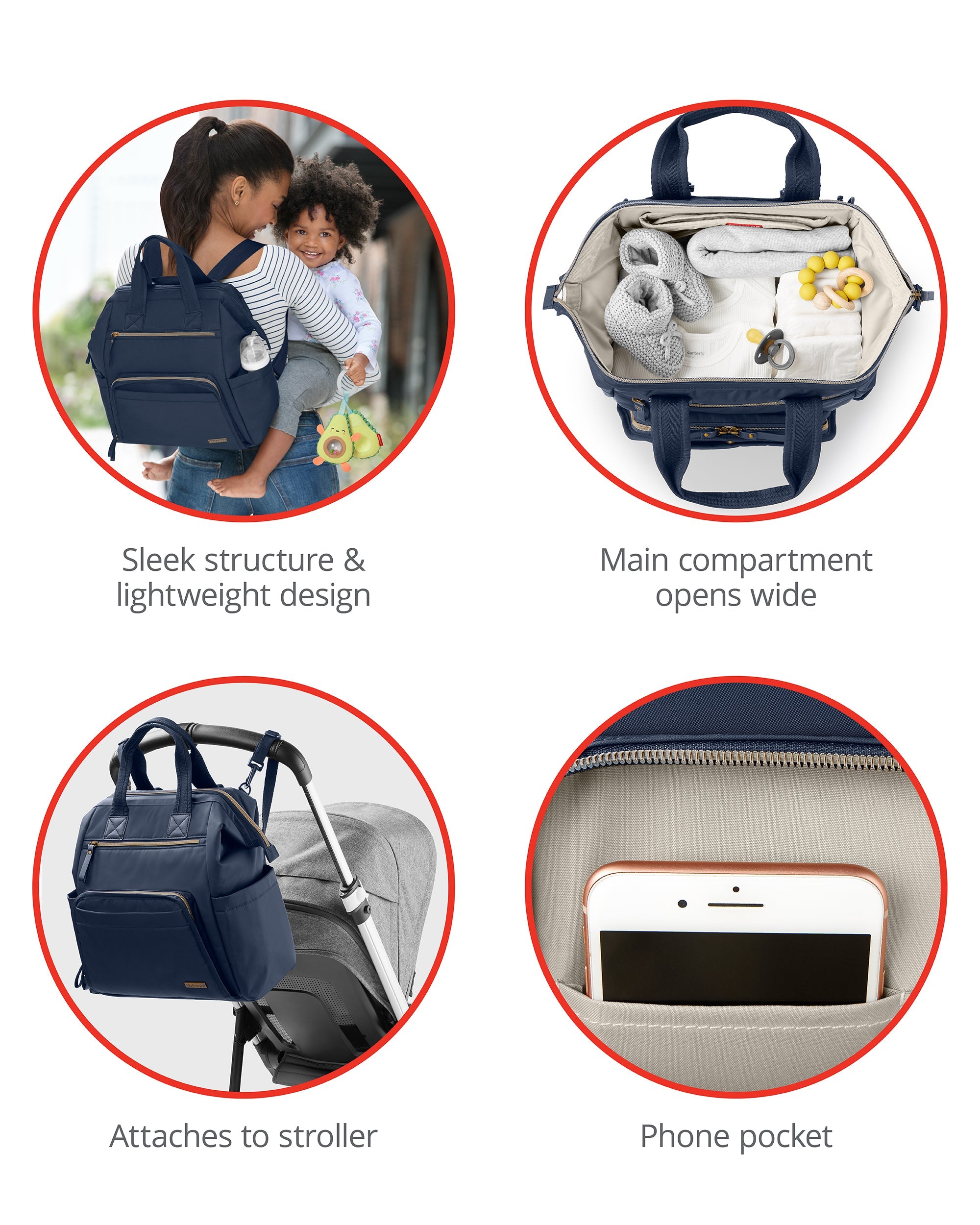 MainFrame Wide Open Nappy Backpack - Navy