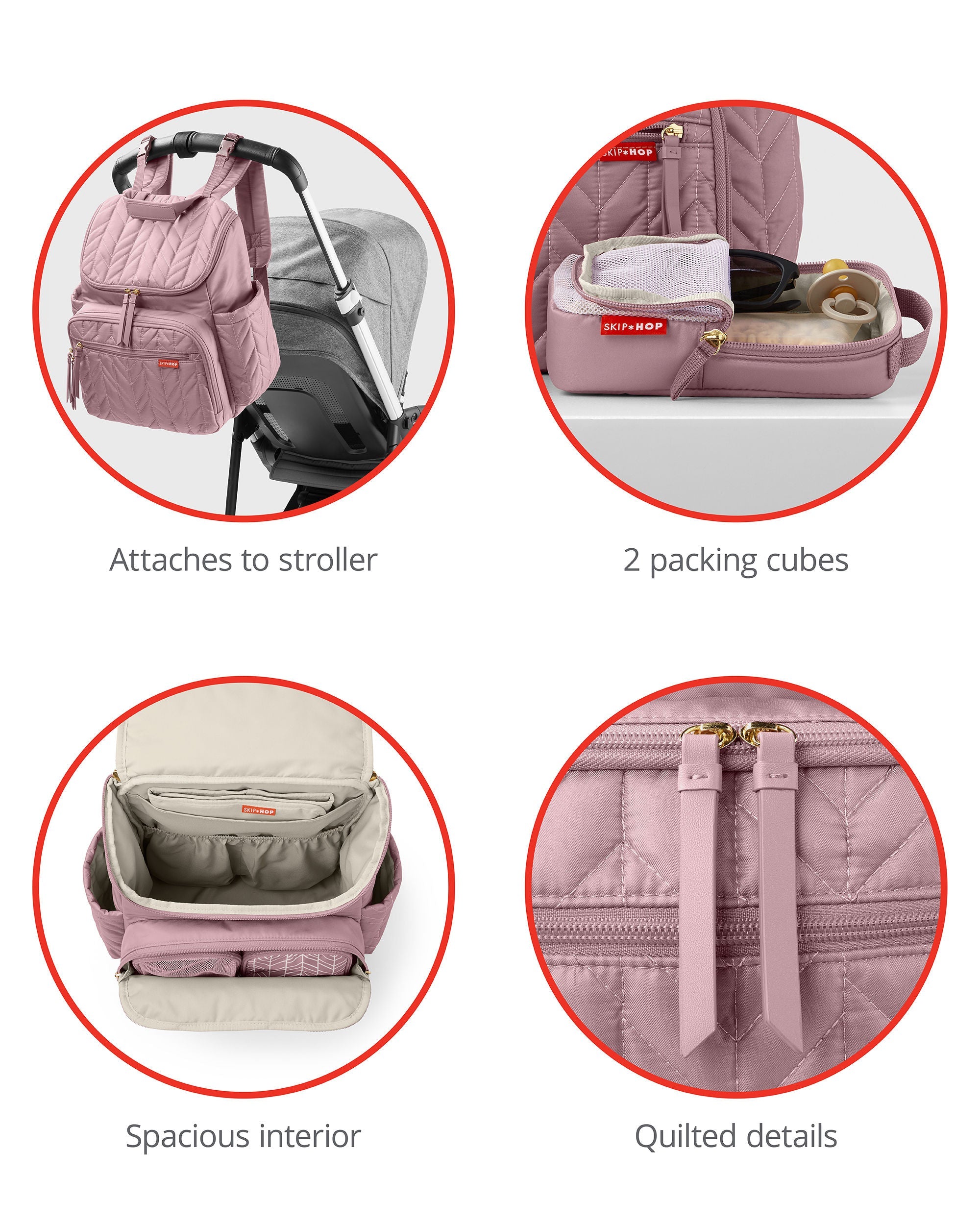Mauve Forma Nappy Bag Backpack