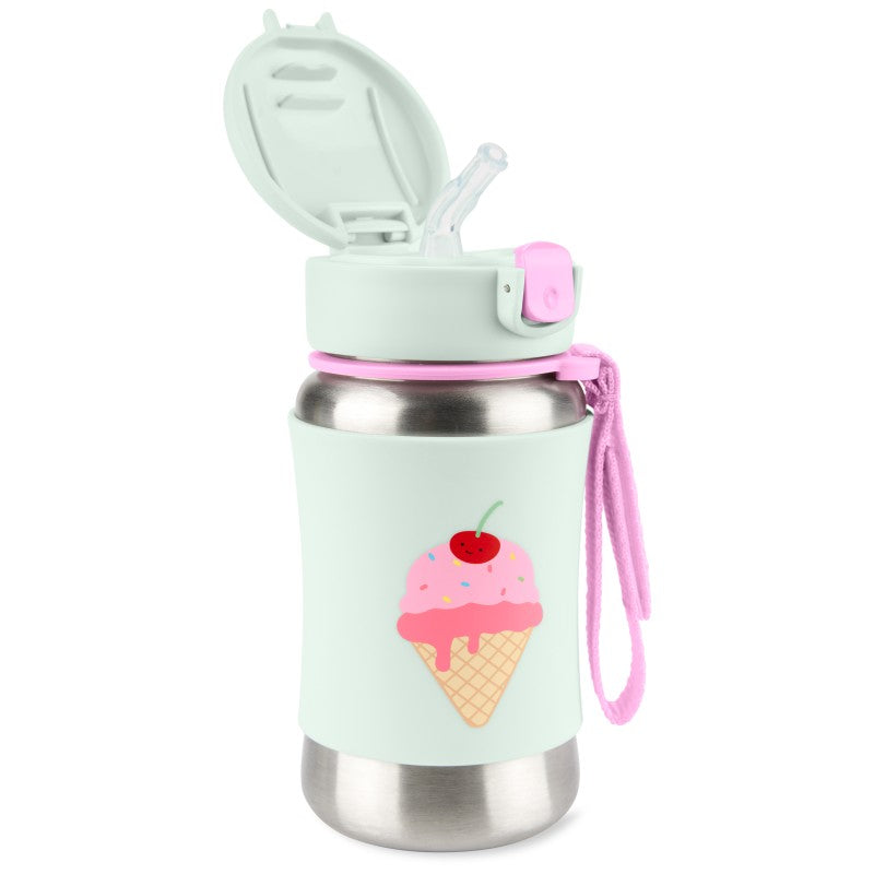 Ice Cream Spark Style Stainless Steel Straw Bottle 350ml