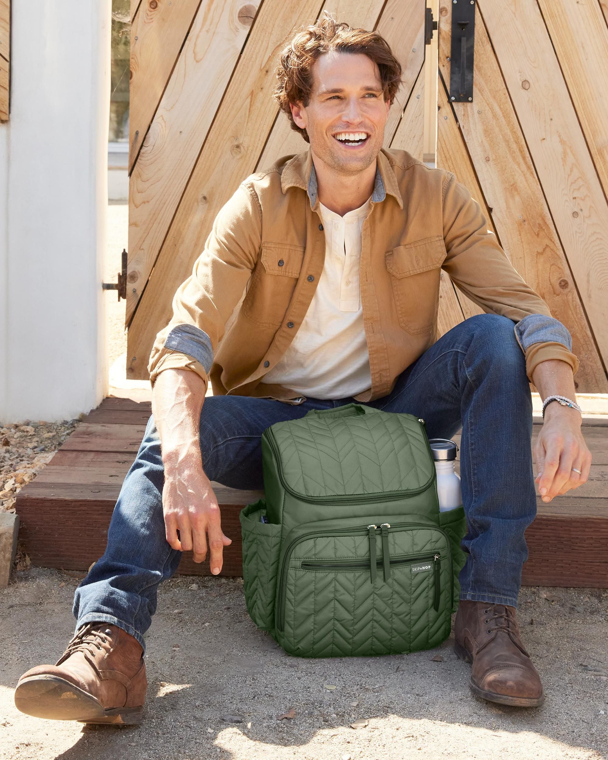 Dark Sage Forma Nappy Bag Backpack
