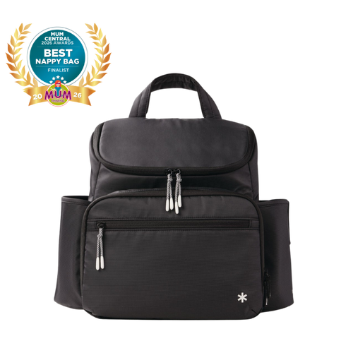 black leather nappy backpack Black Forma Next Nappy Backpack – Skip Hop Australia