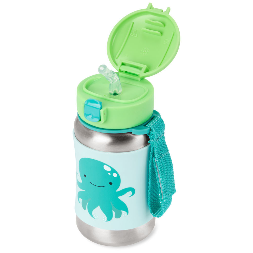 Skip Hop Zoo Stainless Steel Straw Bottle - Octopus