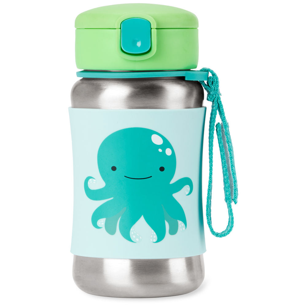 Skip Hop Zoo Stainless Steel Straw Bottle - Octopus
