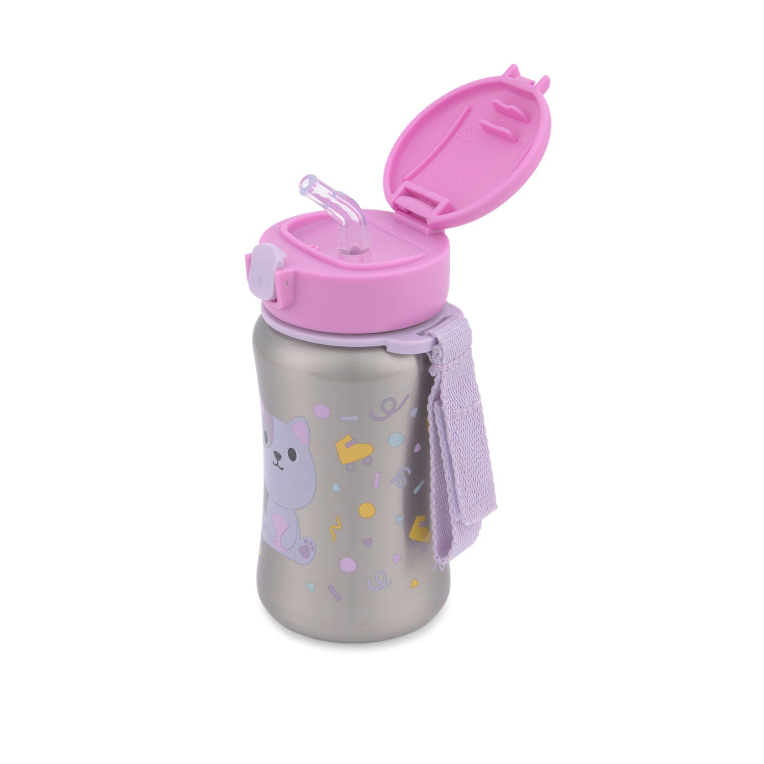Cat Besties Squad Stainless Steel Straw Bottle