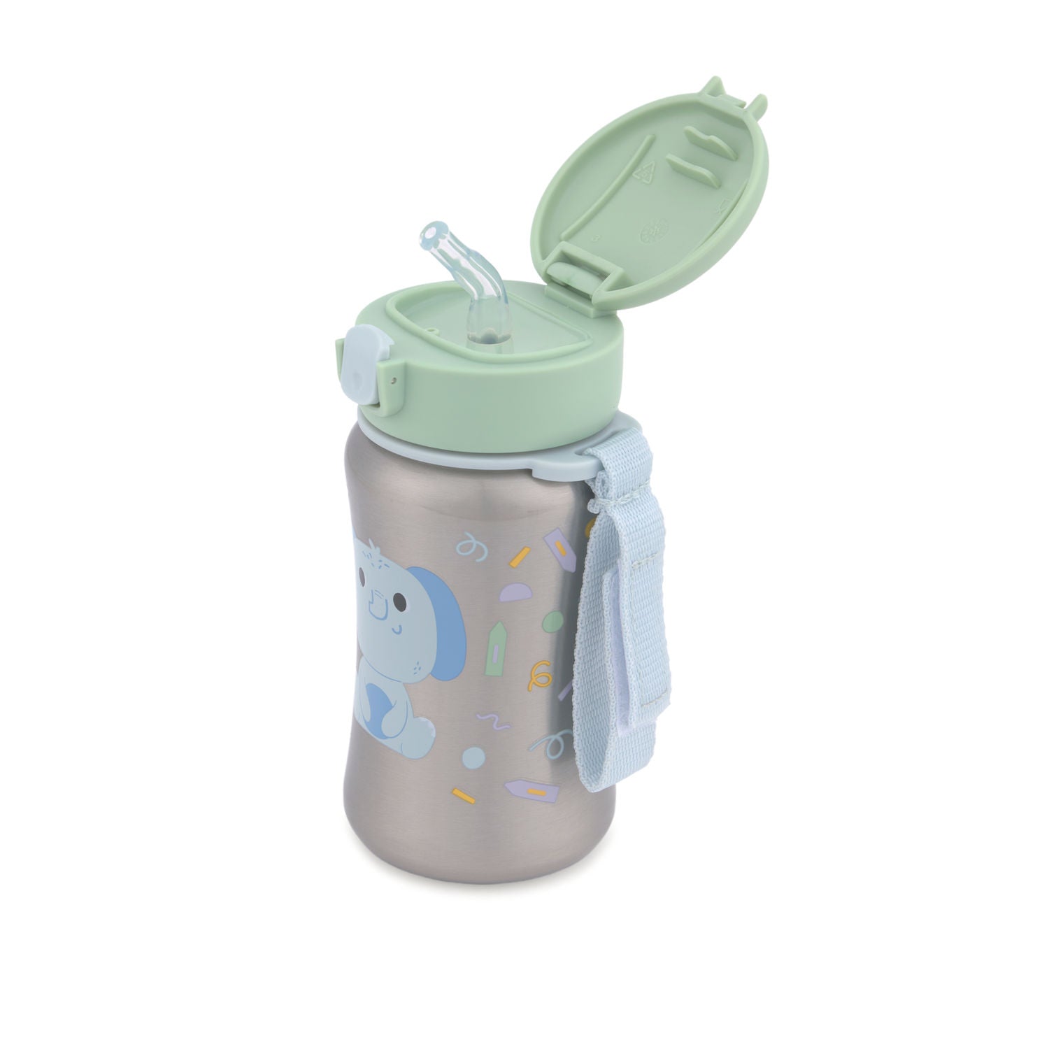 Elephant Besties Squad Stainless Steel Straw Bottle